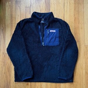 Vineyard Vines Quarter Zip Sherpa Fleece Men's L Navy